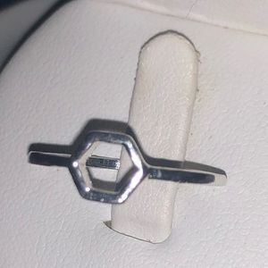 Silver hexagonal ring
